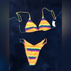 NWT_Pink & Orange Colorful Bikini Set by PacSun_NWT